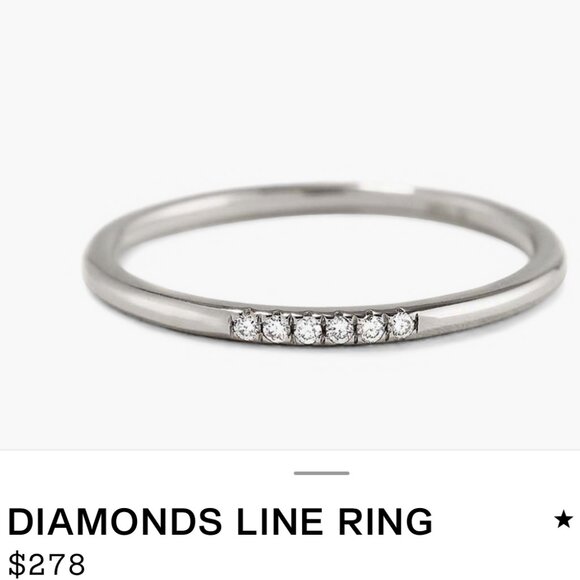 Mejuri Jewelry - Mejuri EUC Diamonds Line Ring White Gold Size 5